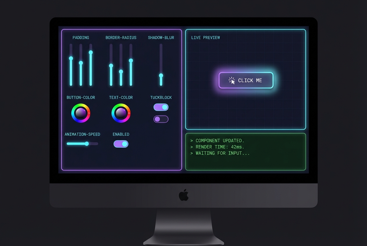 מבנה Playground - בקרות משמאל, תצוגה מקדימה מימין